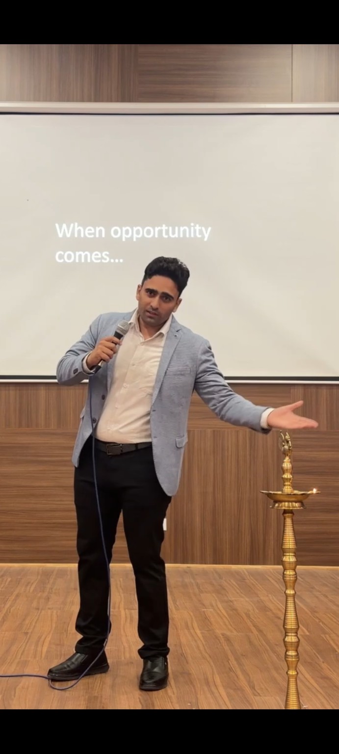 Amit Malik conducting a career-readiness lecture