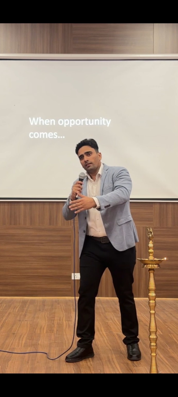 Amit Malik engaging students during an interactive lecture
